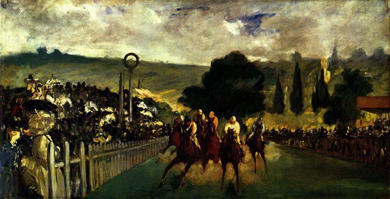 Edouard Manet Racing at Longchamp, oil painting picture
